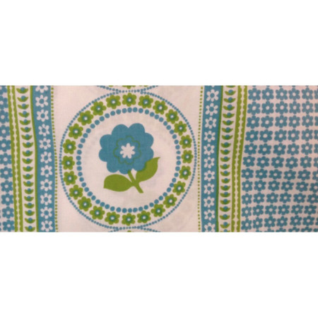 COUPON 1M TISSUS COTON FLEURI - 1970 - 1980