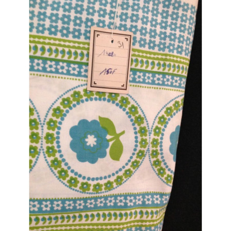 COUPON 1M TISSUS COTON FLEURI - 1970 - 1980