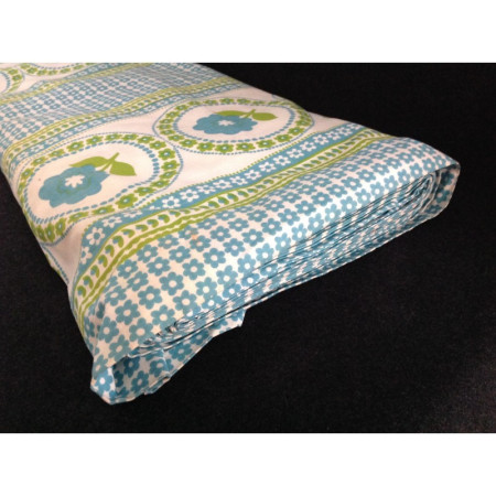 COUPON 1M TISSUS COTON FLEURI - 1970 - 1980