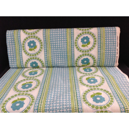 COUPON 1M TISSUS COTON FLEURI - 1970 - 1980