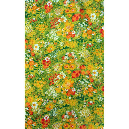 COUPON TISSUS COTON FLEURI