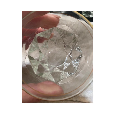 4 verres a eau vintage 1950 - dorure et forme "diamant"