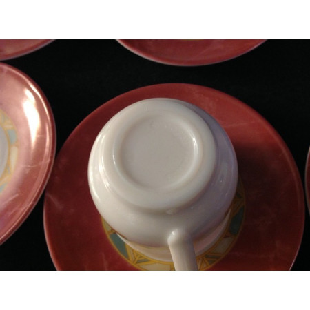 5 TASSES Duralex ?? "MARBRÉ ROSE"