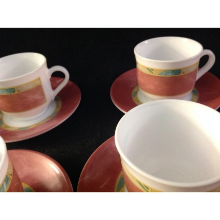 5 TASSES Duralex ?? "MARBRÉ ROSE"