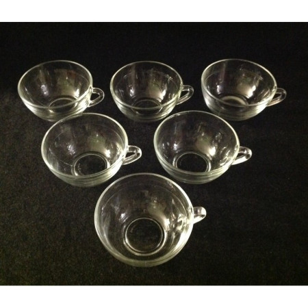 6 TASSES TRANSPARENTES DURALEX 1970