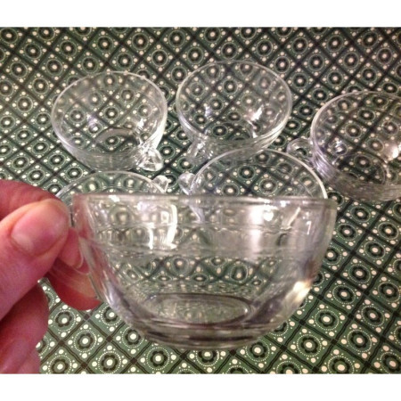 6 TASSES TRANSPARENTES DURALEX 1970