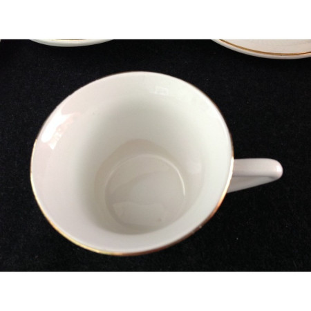 6 TASSES/SOUS-TASSES "ROSE JAUNE"