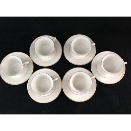 6 TASSES/SOUS-TASSES "ROSE JAUNE"