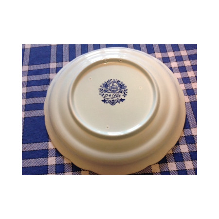 Assiette bleue "Delft" bateaux
