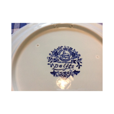 Assiette bleue "Delft" bateaux
