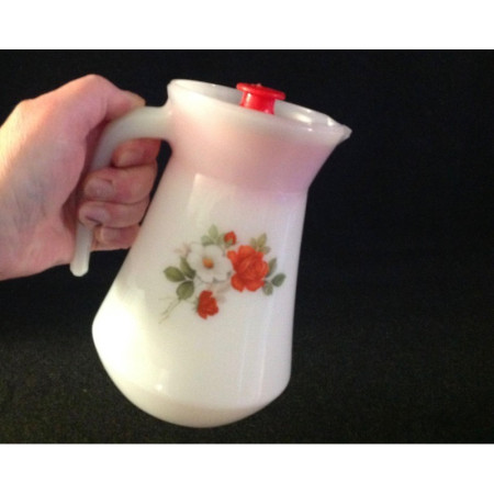 BROC À CAFÉ CAFETIÈRE ROSES - 1980