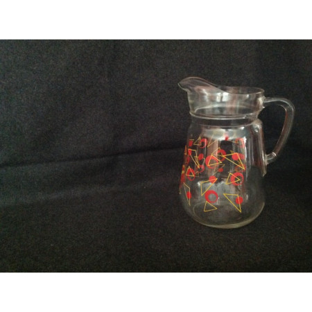 BROC À EAU MOTIF ROUGE - 1980