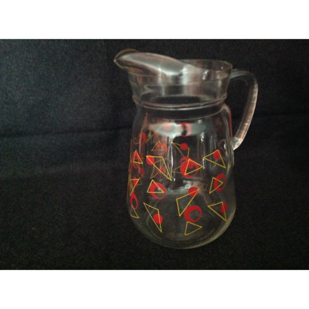 BROC À EAU MOTIF ROUGE - 1980