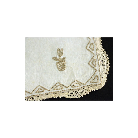 POCHETTE BRODÉE "M" - BRODERIE MAIN
