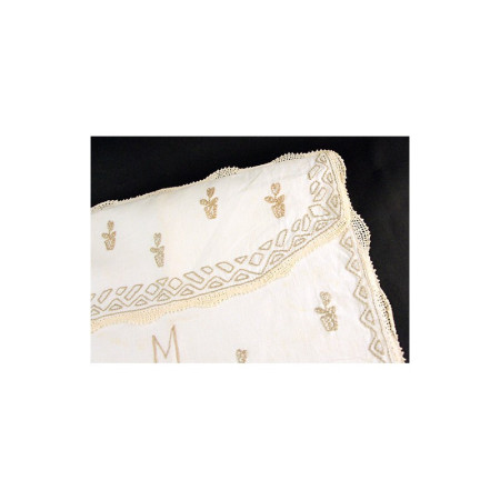 POCHETTE BRODÉE "M" - BRODERIE MAIN