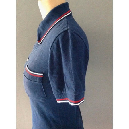 POLO TENNIS BLEU MARINE "col pelle à tarte"