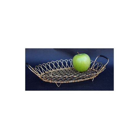 CORBEILLE OVALE EN MÉTAL DORÉ - 1950