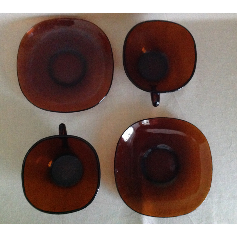 Duo "Chocolat" tasses et sous-tasses - Vereco marron
