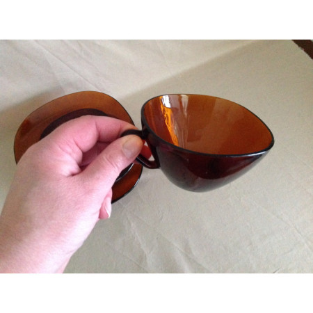 Duo "Chocolat" tasses et sous-tasses - Vereco marron