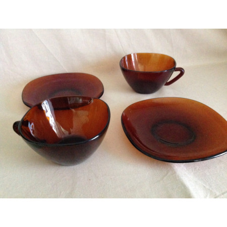 Duo "Chocolat" tasses et sous-tasses - Vereco marron
