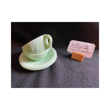 Duo "Dulcine" tasses et sous-tasses café Arcopal - 1950-60