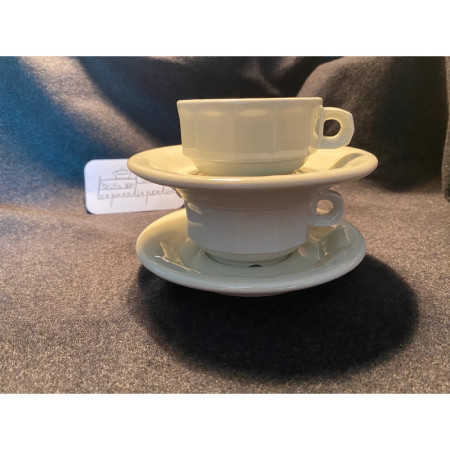 Duo café Pillivuyt - porcelaine blanche