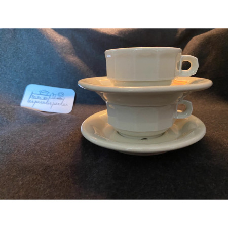 Duo café Pillivuyt - porcelaine blanche