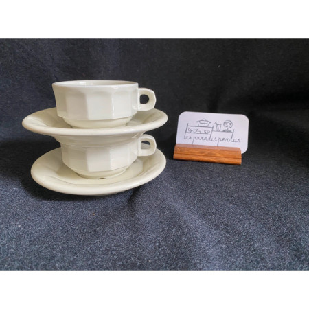 Duo café Pillivuyt - porcelaine blanche