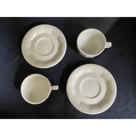 Duo café Pillivuyt - porcelaine blanche