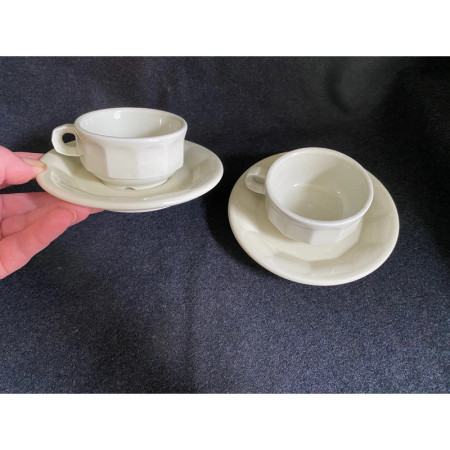 Duo café Pillivuyt - porcelaine blanche