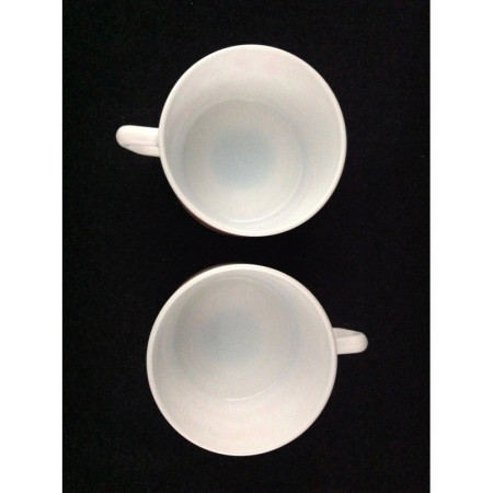 Duo tasses café Arcopal - Décor fleuri orange