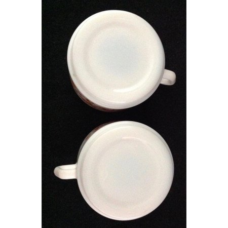 Duo tasses café Arcopal - Décor fleuri orange
