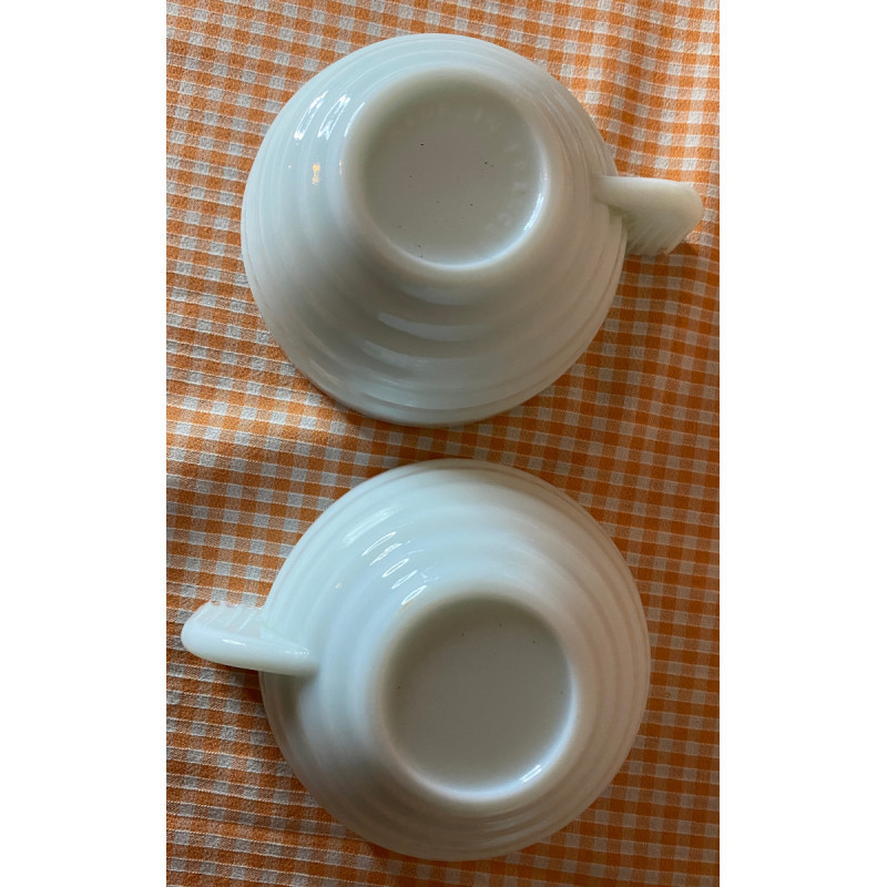 DUO TASSES OPALINES Mint "ART DÉCO"