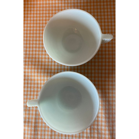 DUO TASSES OPALINES Mint "ART DÉCO"