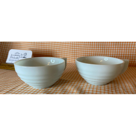 DUO TASSES OPALINES Mint "ART DÉCO"