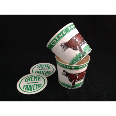 2 pots "Crème fraîche" 1960 neuf stock ancien