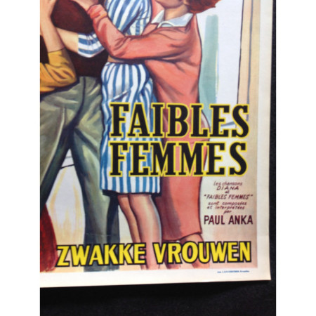 Affiche originale "Faibles femmes" 1959
