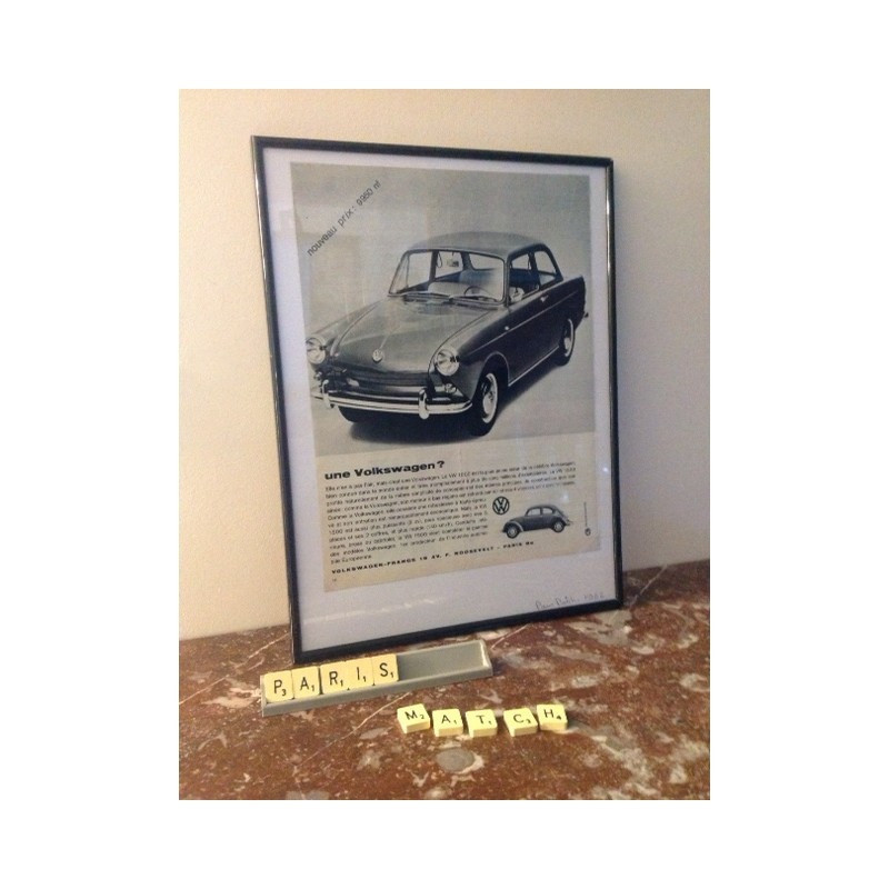 PUBLICITÉ VOLKSWAGEN PARIS MATCH 1962
