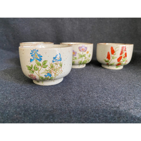 Ensemble 4 tasses "Botanique" en grès