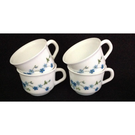 Ensemble 4 tasses café "simple" Arcopal - Myosotis