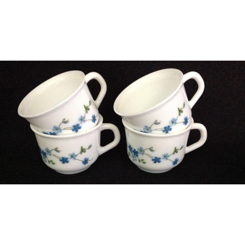 Ensemble 4 tasses café "simple" Arcopal - Myosotis