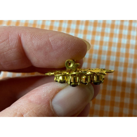 Broche strass marron