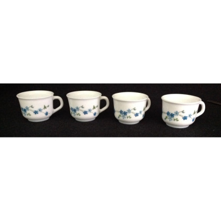 Ensemble 4 tasses café "simple" Arcopal - Myosotis