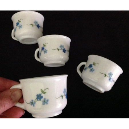 Ensemble 4 tasses café "simple" Arcopal - Myosotis