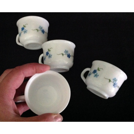 Ensemble 4 tasses café "simple" Arcopal - Myosotis