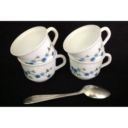 Ensemble 4 tasses café "simple" Arcopal - Myosotis