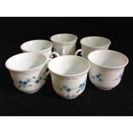 Ensemble 6 tasses café Arcopal - Myosotis