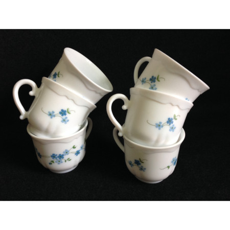 Ensemble 6 tasses café Arcopal - Myosotis