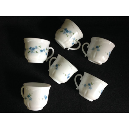 Ensemble 6 tasses café Arcopal - Myosotis