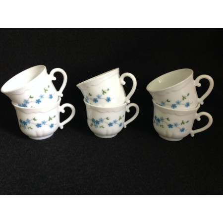 Ensemble 6 tasses café Arcopal - Myosotis